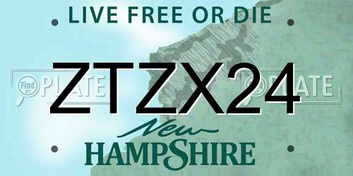 ZTZX24 New Hampshire License Plate