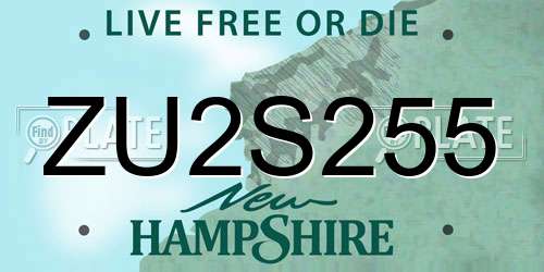 ZU2S255 New Hampshire License Plate