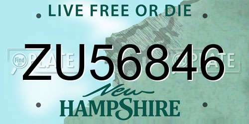ZU56846 New Hampshire License Plate