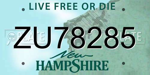 ZU78285 New Hampshire License Plate