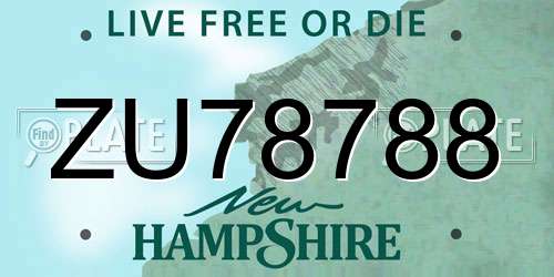 ZU78788 New Hampshire License Plate
