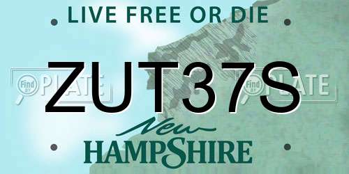 ZUT37S New Hampshire License Plate