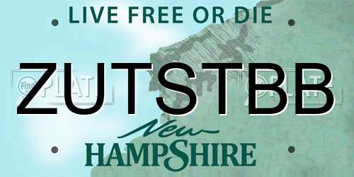 ZUTSTBB New Hampshire License Plate
