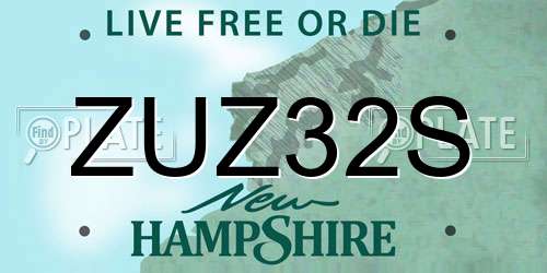 ZUZ32S New Hampshire License Plate