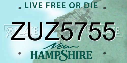 ZUZ5755 New Hampshire License Plate