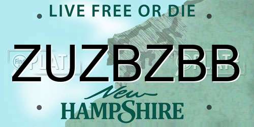 ZUZBZBB New Hampshire License Plate