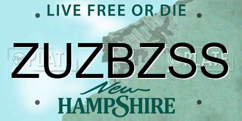 ZUZBZSS New Hampshire License Plate