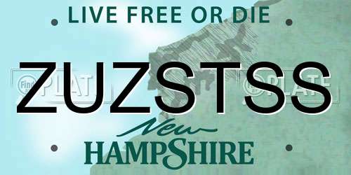ZUZSTSS New Hampshire License Plate