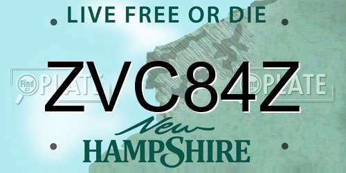 ZVC84Z New Hampshire License Plate