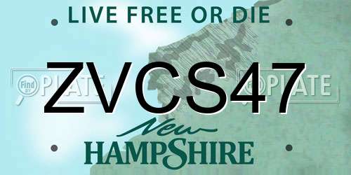 ZVCS47 New Hampshire License Plate