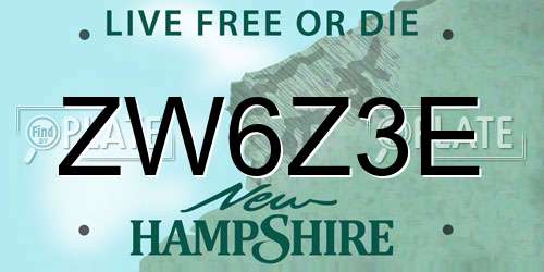 ZW6Z3E New Hampshire License Plate