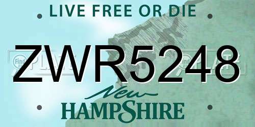 ZWR5248 New Hampshire License Plate