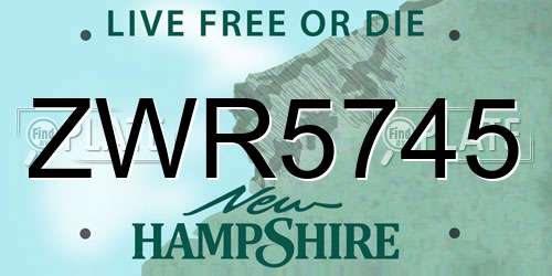 ZWR5745 New Hampshire License Plate