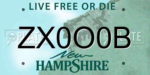 ZX0O0B New Hampshire License Plate