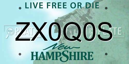 ZX0Q0S New Hampshire License Plate