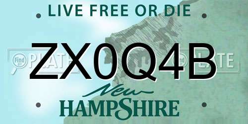 ZX0Q4B New Hampshire License Plate
