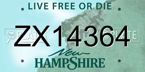 ZX14364 New Hampshire License Plate