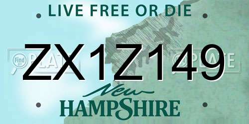 ZX1Z149 New Hampshire License Plate