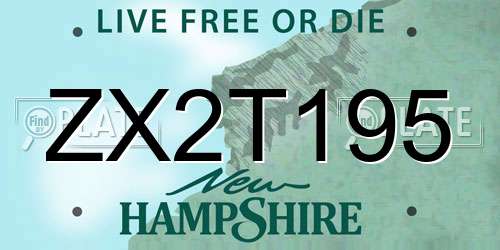 ZX2T195 New Hampshire License Plate