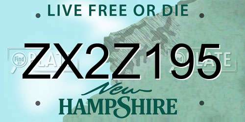 ZX2Z195 New Hampshire License Plate