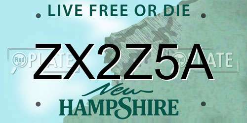 ZX2Z5A New Hampshire License Plate