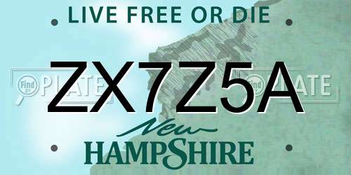 ZX7Z5A New Hampshire License Plate