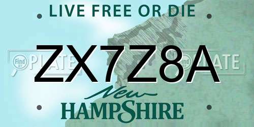 ZX7Z8A New Hampshire License Plate