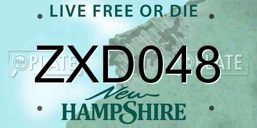 ZXD048 New Hampshire License Plate