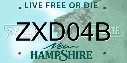 ZXD04B New Hampshire License Plate