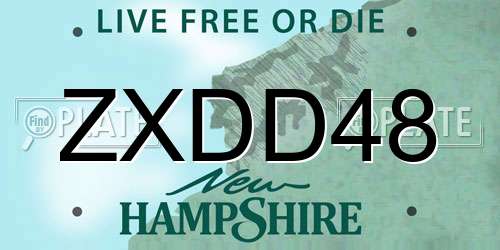 ZXDD48 New Hampshire License Plate