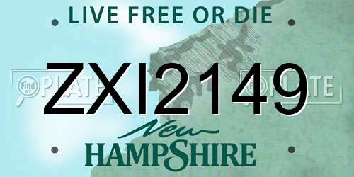ZXI2149 New Hampshire License Plate