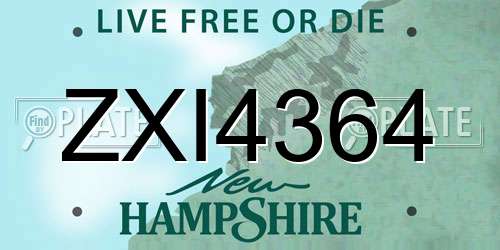 ZXI4364 New Hampshire License Plate