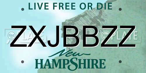 ZXJBBZZ New Hampshire License Plate