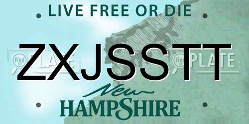 ZXJSSTT New Hampshire License Plate