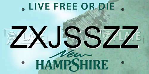 ZXJSSZZ New Hampshire License Plate