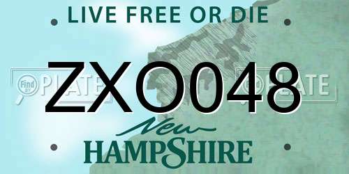 ZXO048 New Hampshire License Plate