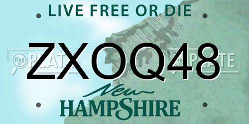 ZXOQ48 New Hampshire License Plate