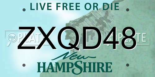 ZXQD48 New Hampshire License Plate