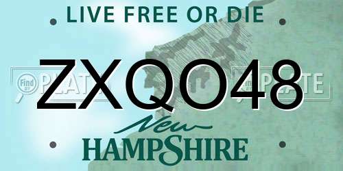 ZXQO48 New Hampshire License Plate