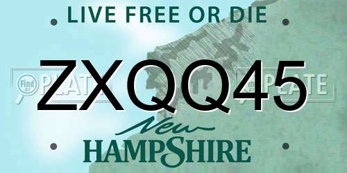 ZXQQ45 New Hampshire License Plate