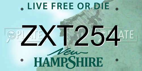 ZXT254 New Hampshire License Plate