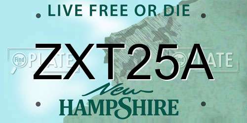 ZXT25A New Hampshire License Plate