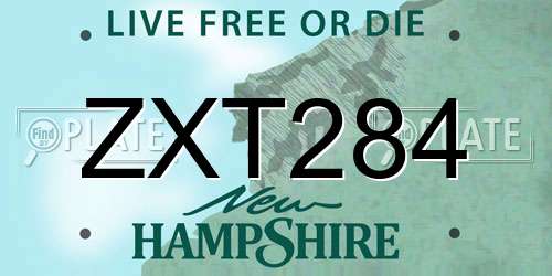 ZXT284 New Hampshire License Plate