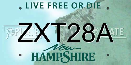 ZXT28A New Hampshire License Plate