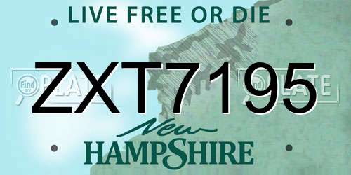 ZXT7195 New Hampshire License Plate