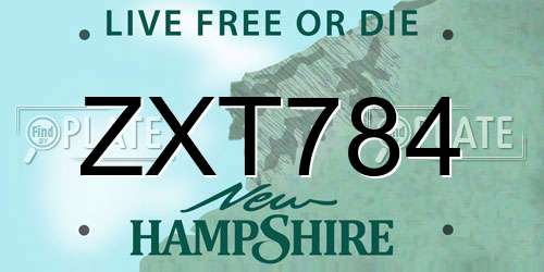 ZXT784 New Hampshire License Plate