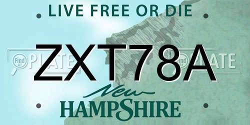 ZXT78A New Hampshire License Plate