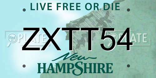 ZXTT54 New Hampshire License Plate