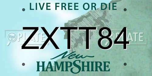ZXTT84 New Hampshire License Plate