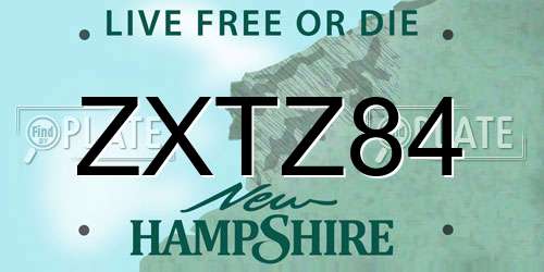 ZXTZ84 New Hampshire License Plate